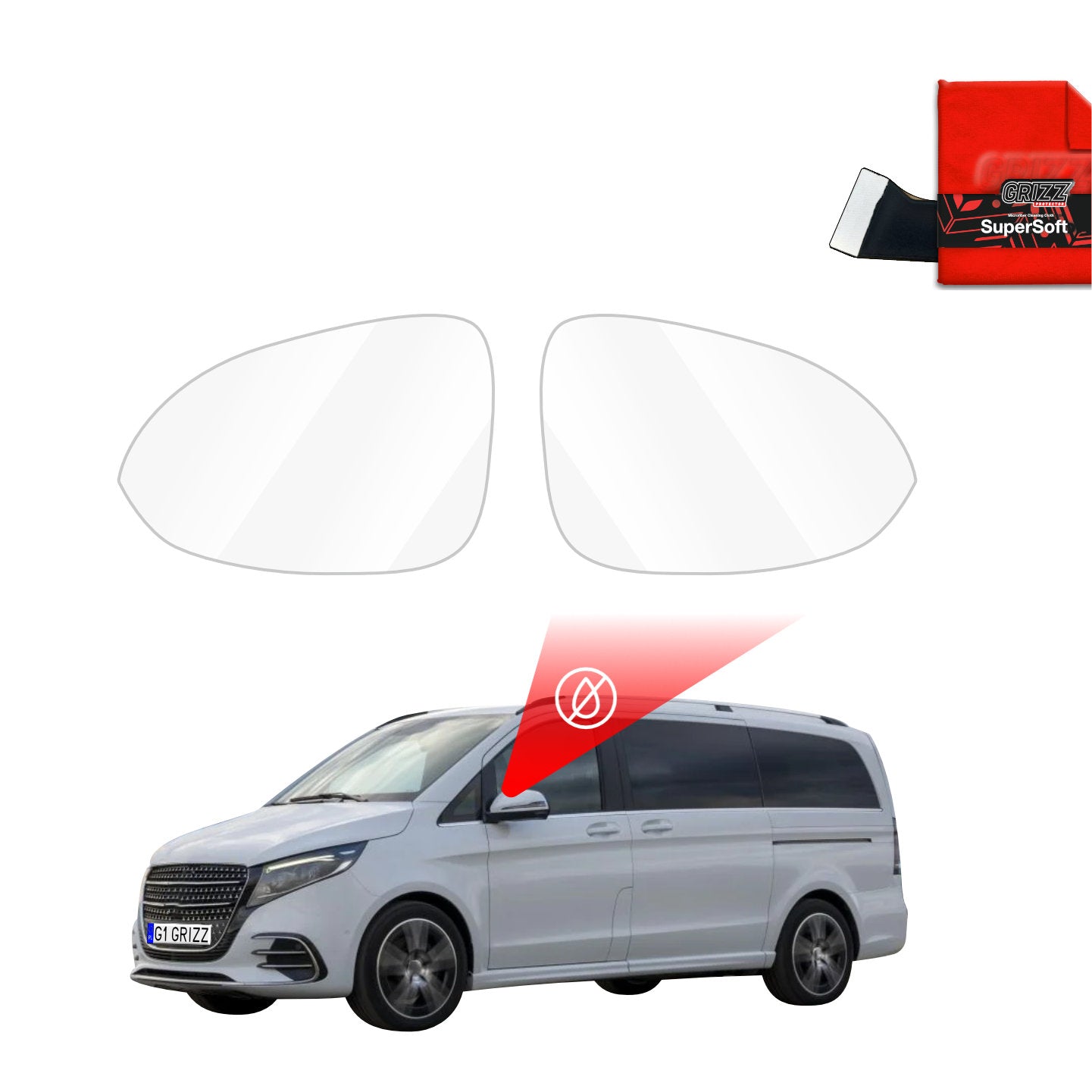Rain protection film for exterior mirrors