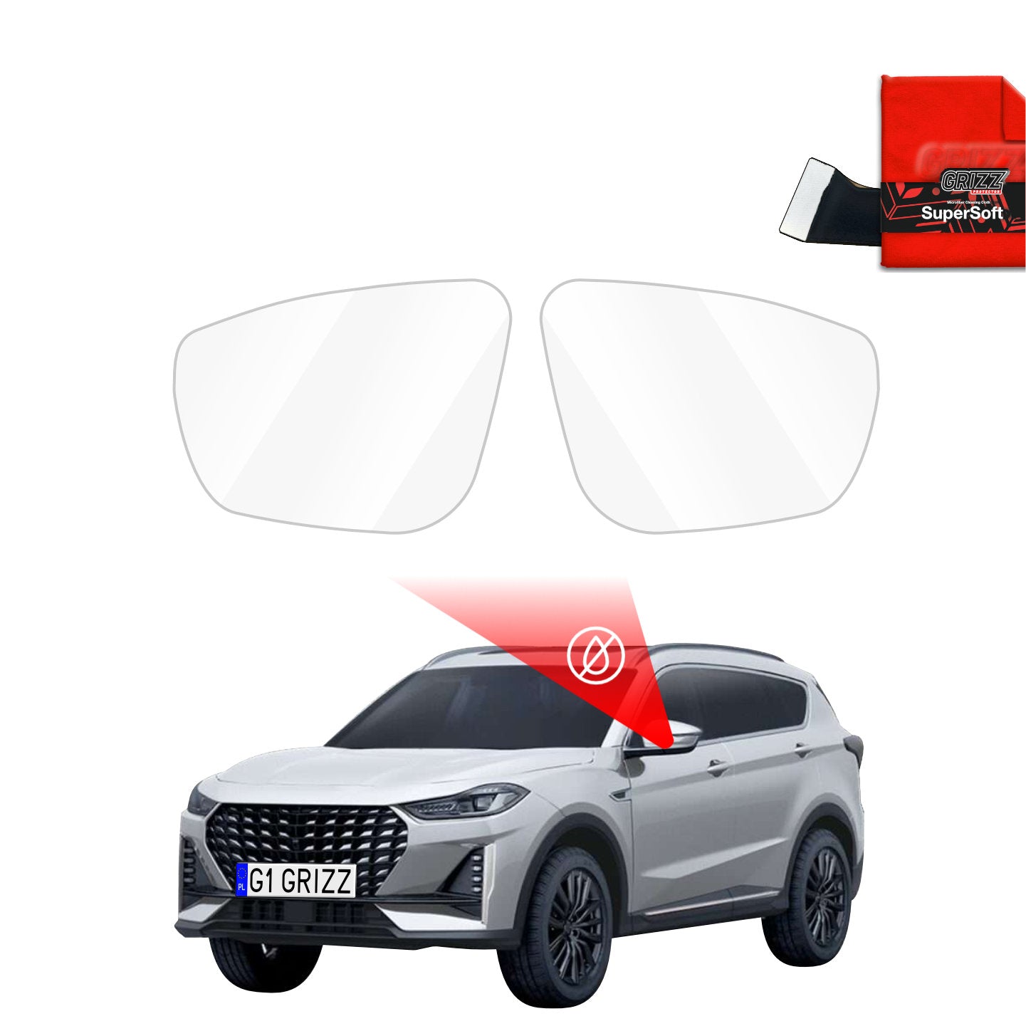 Rain protection film for exterior mirrors