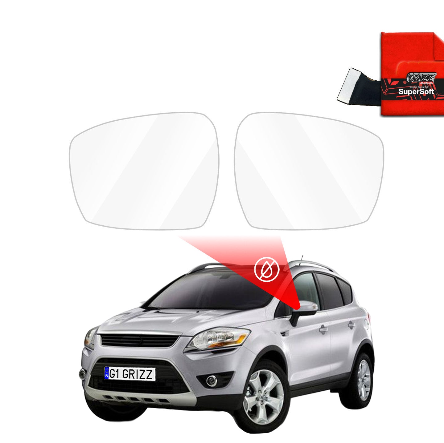 Rain protection film for exterior mirrors