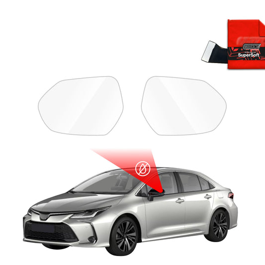 Rain protection film for exterior mirrors
