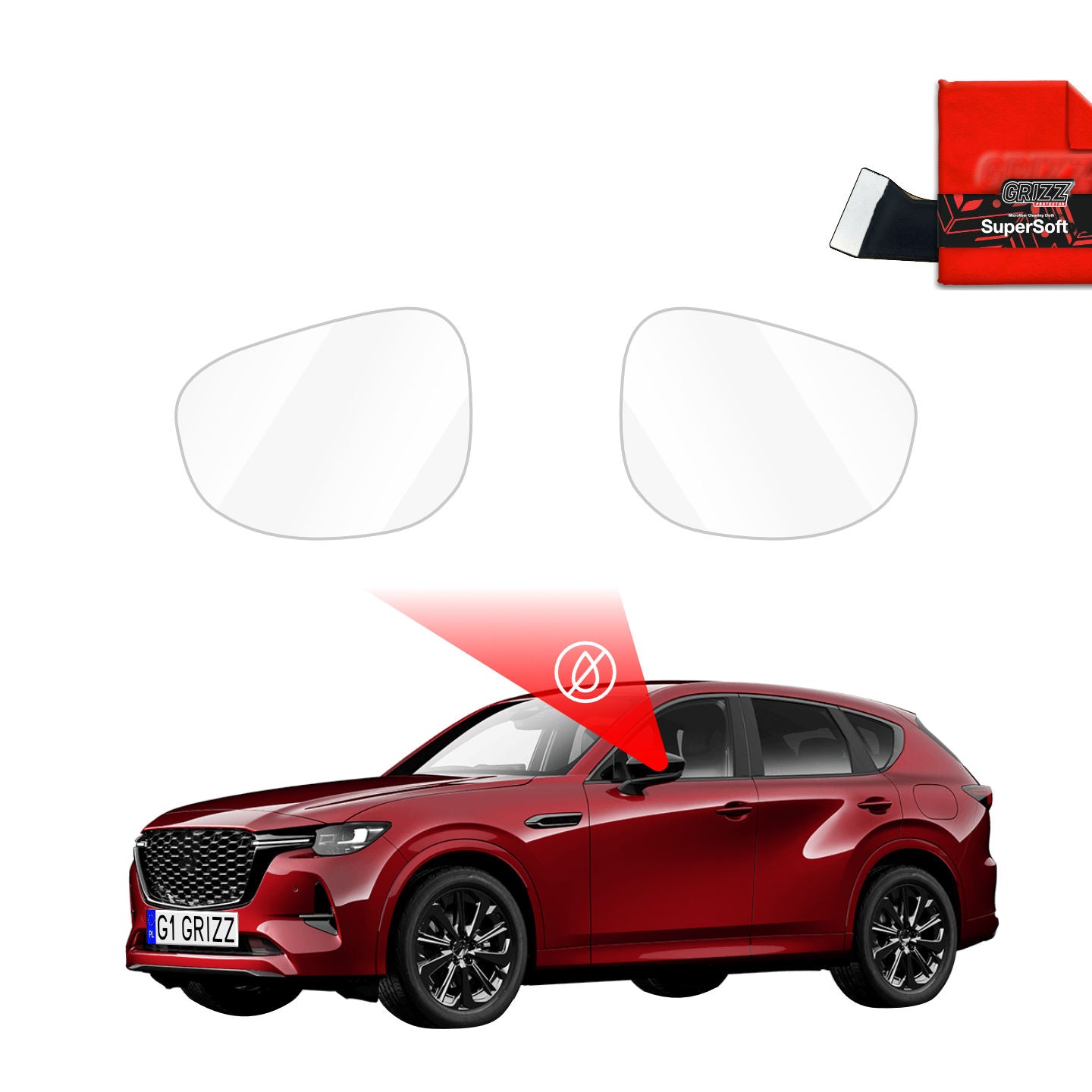 Rain protection film for exterior mirrors
