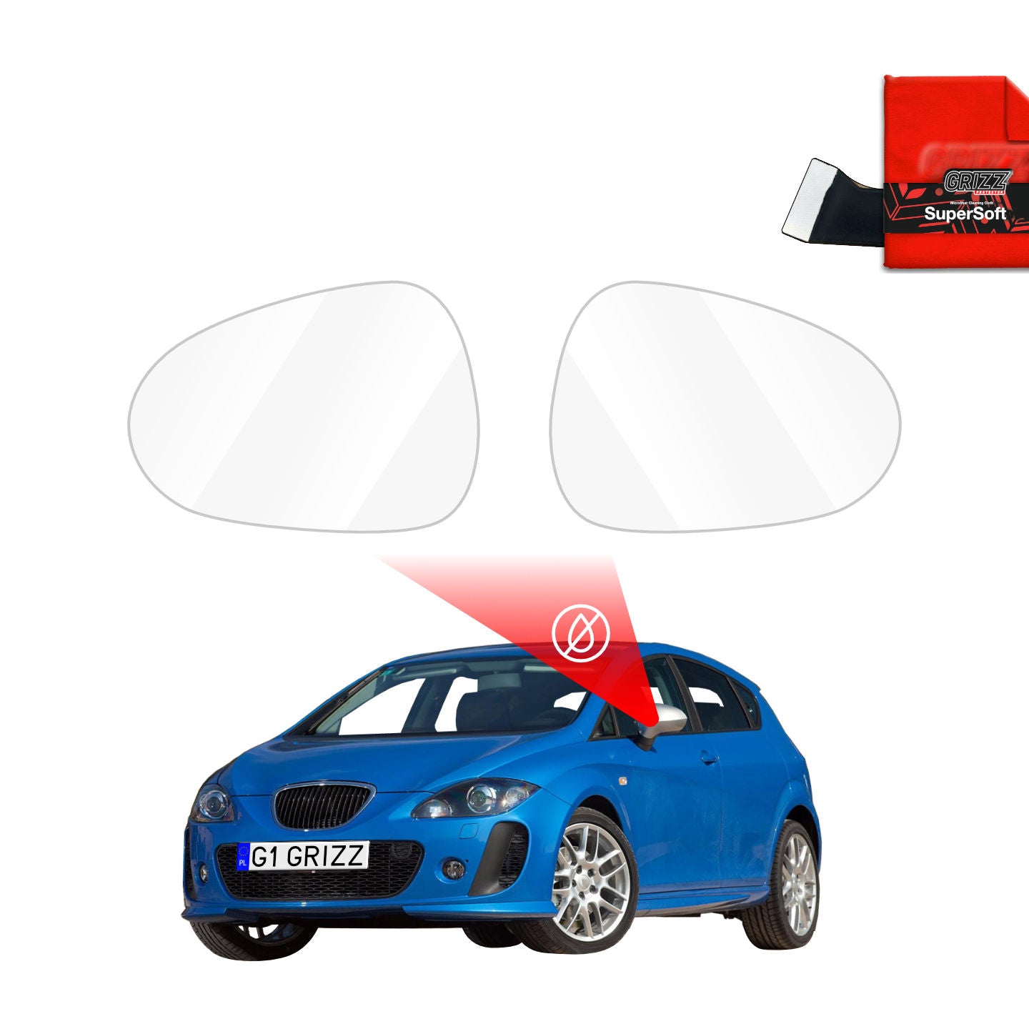 Rain protection film for exterior mirrors