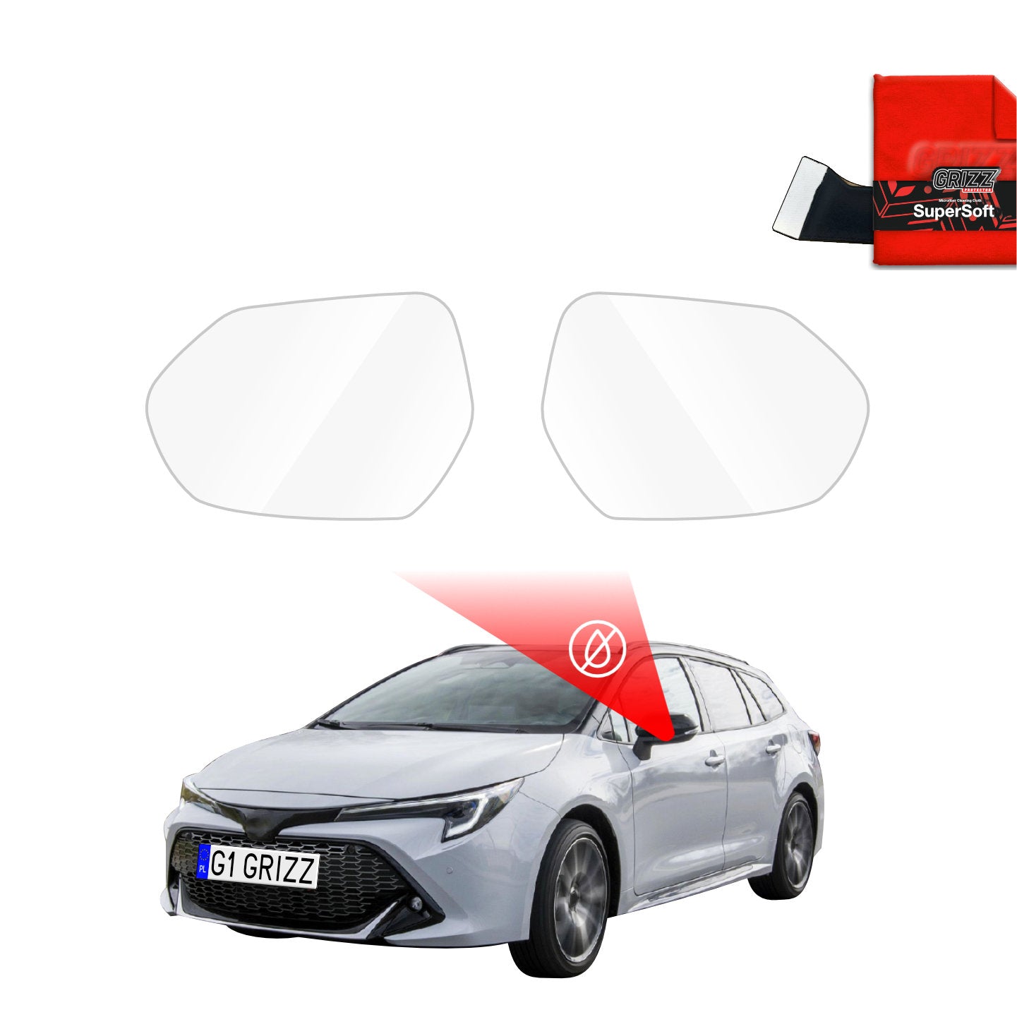 Rain protection film for exterior mirrors