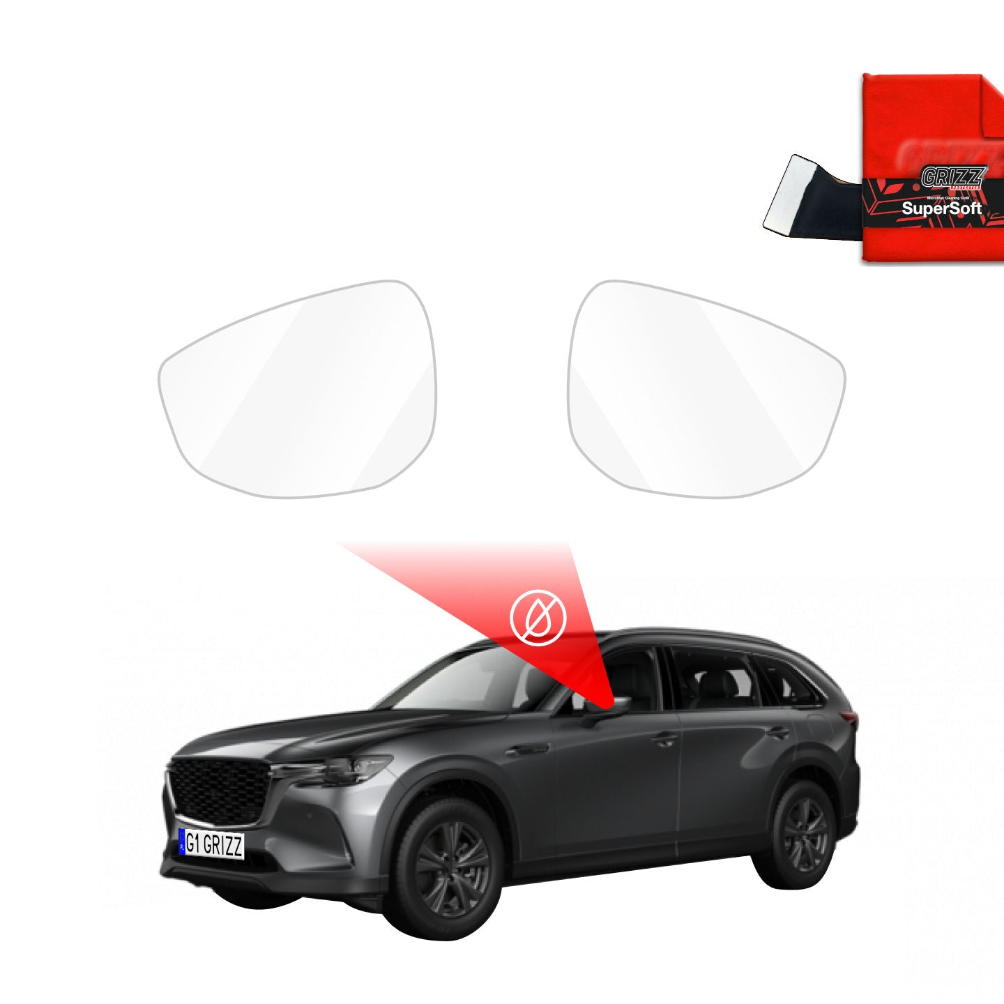 Rain protection film for exterior mirrors