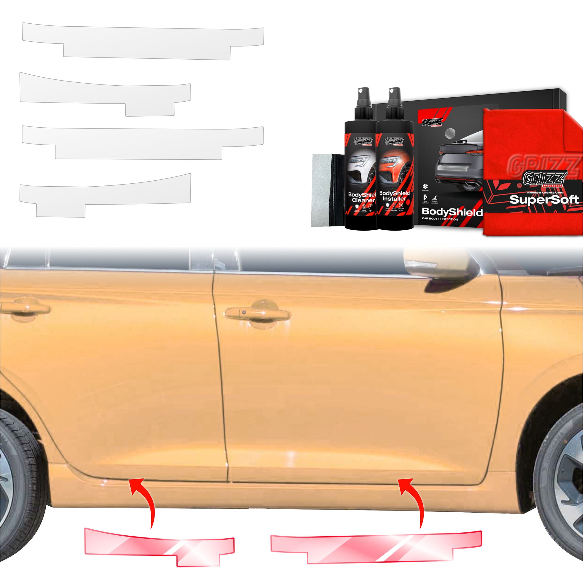 Protective film for exterior car parts – shields against scratches, chips, and scuffs