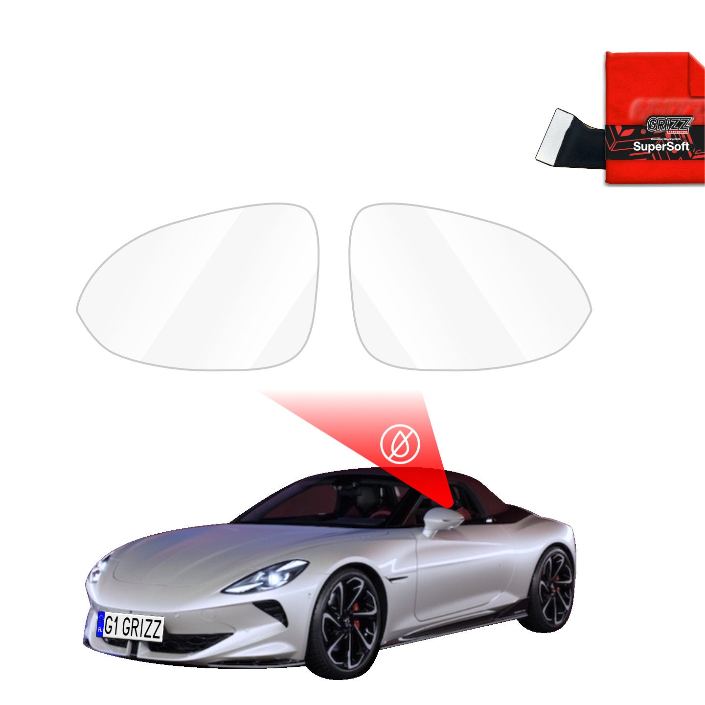 Rain protection film for exterior mirrors