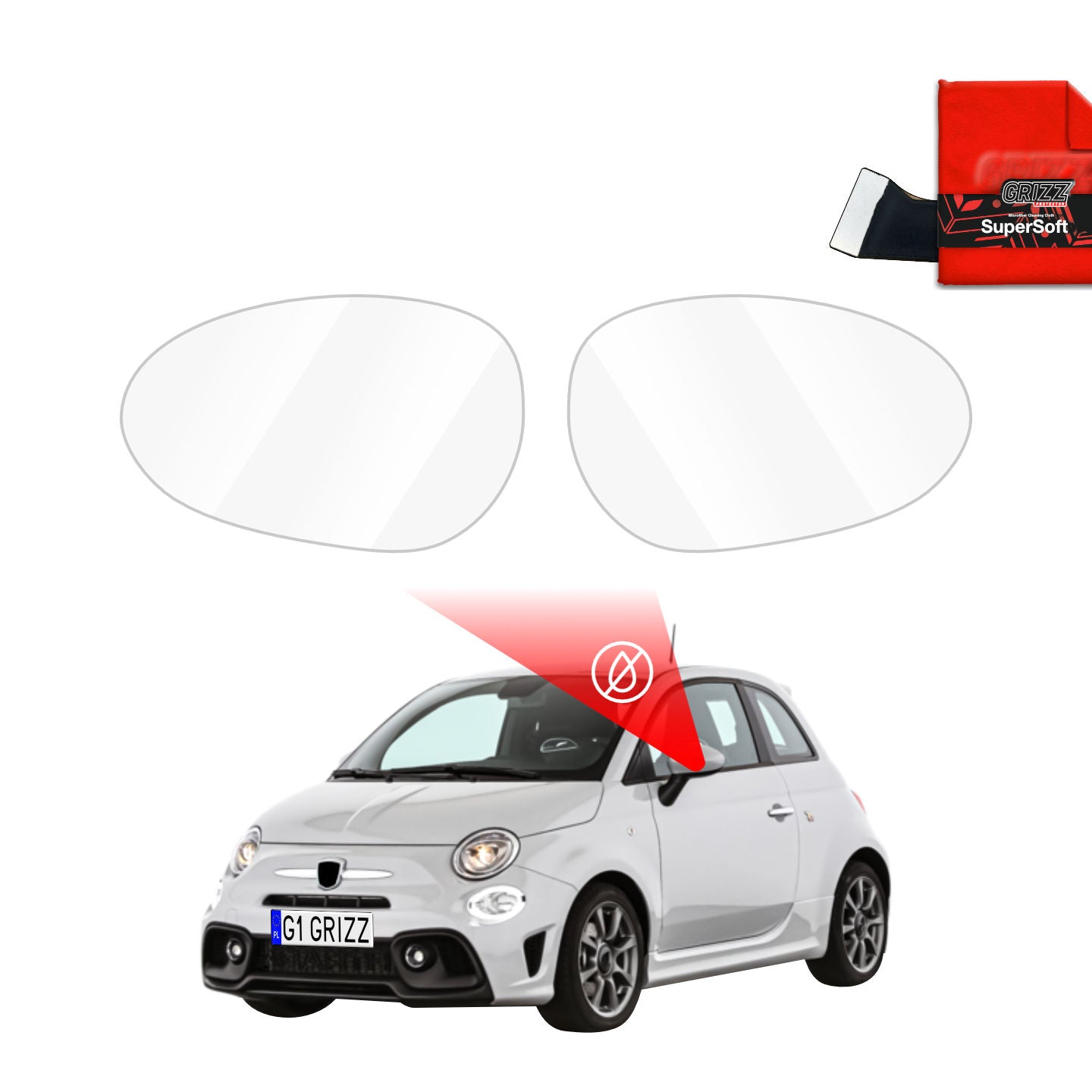 Rain protection film for exterior mirrors