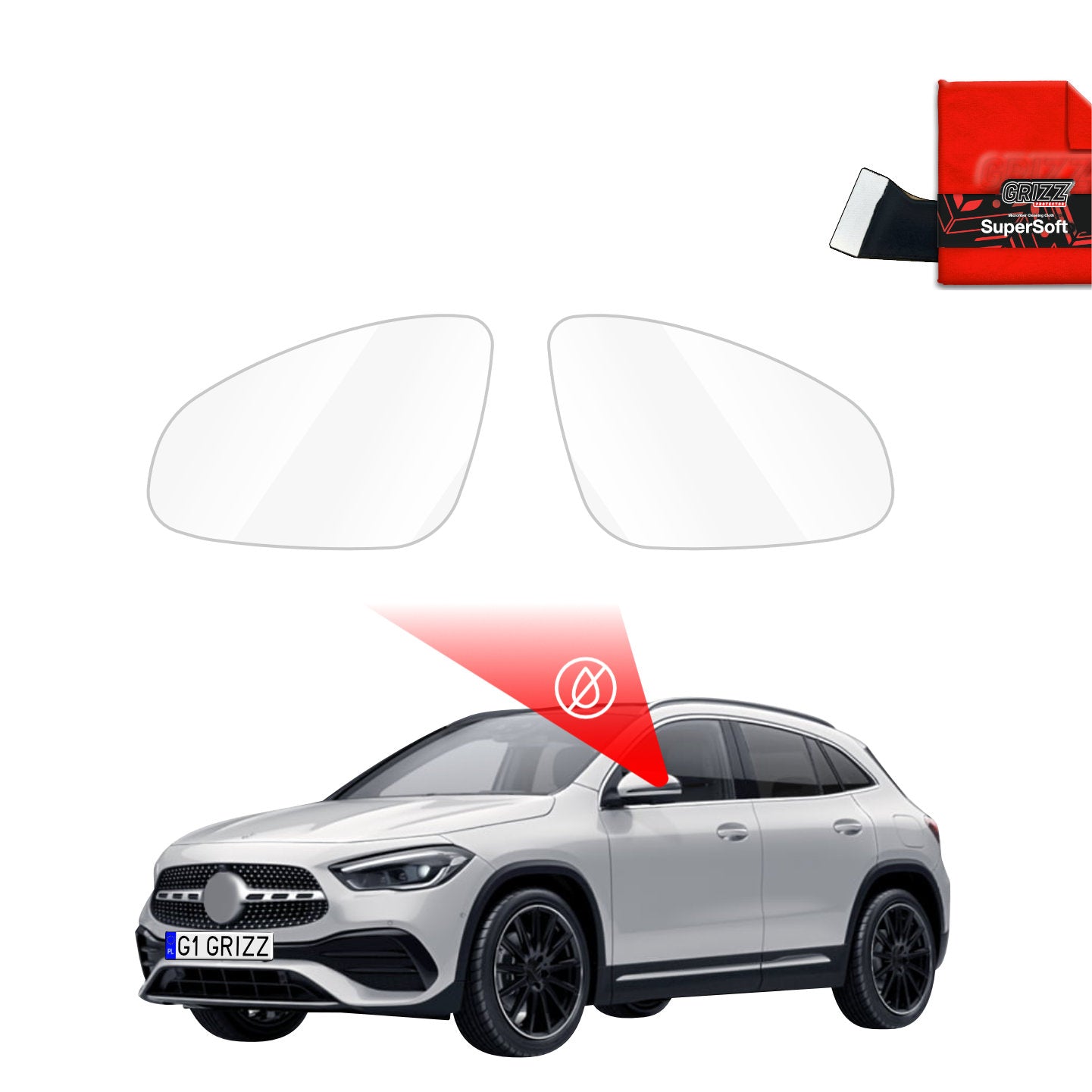 Rain protection film for exterior mirrors