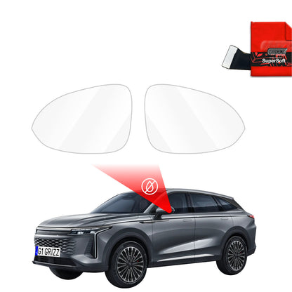 Rain protection film for exterior mirrors