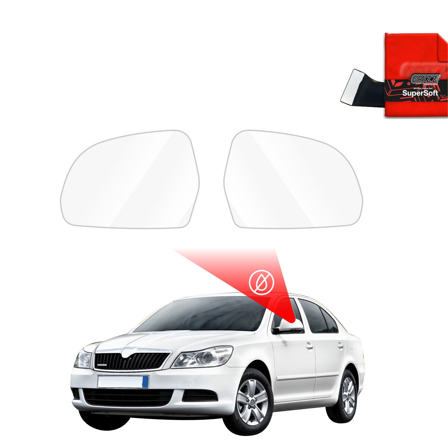 Rain protection film for exterior mirrors