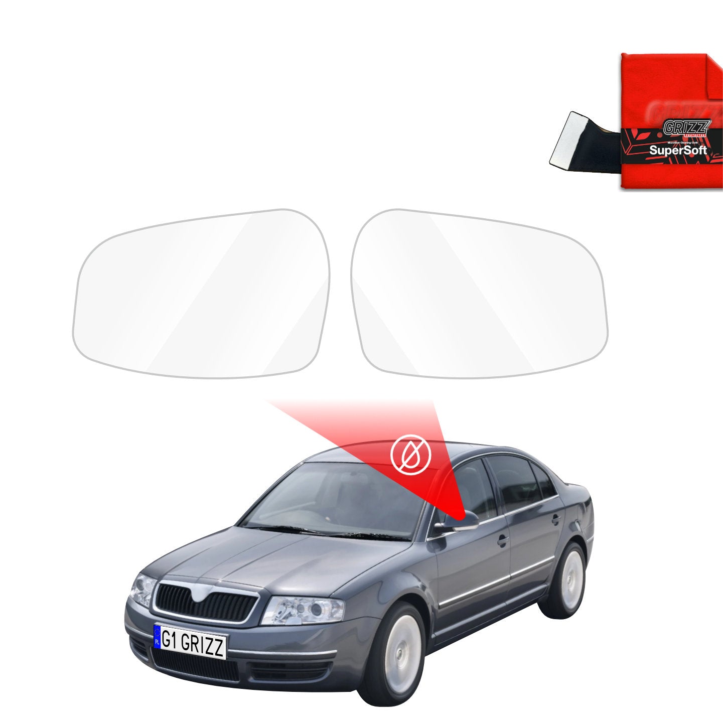 Rain protection film for exterior mirrors