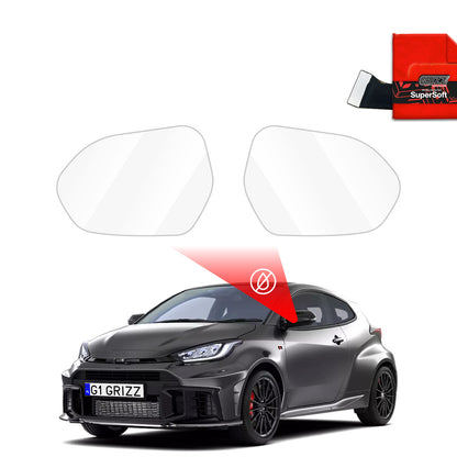 Rain protection film for exterior mirrors