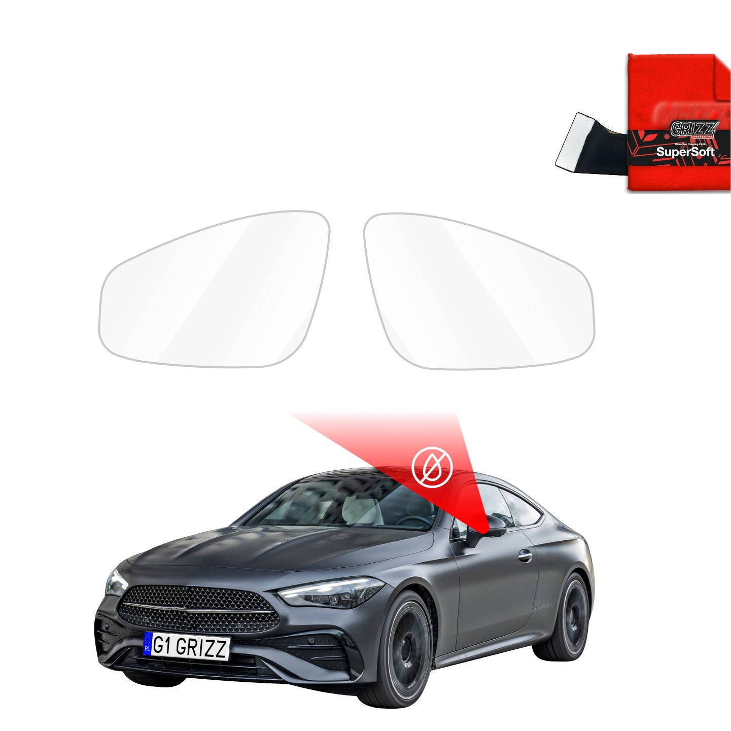 Rain protection film for exterior mirrors