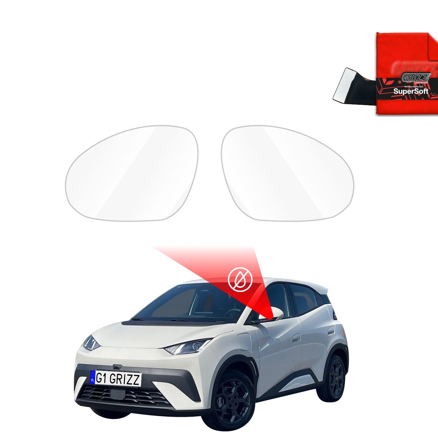 Rain protection film for exterior mirrors