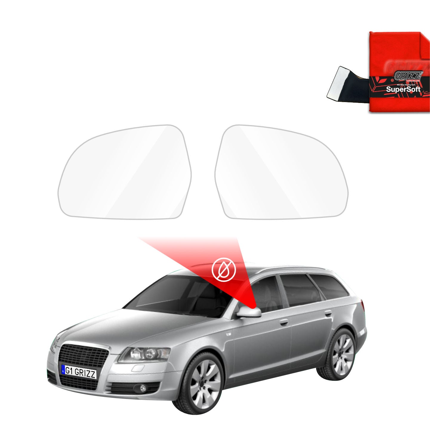 Rain protection film for exterior mirrors