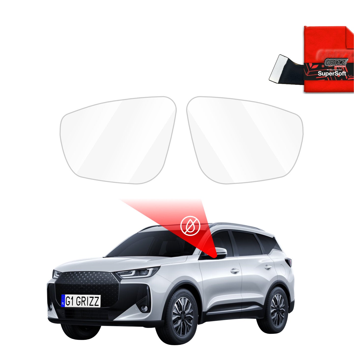 Rain protection film for exterior mirrors