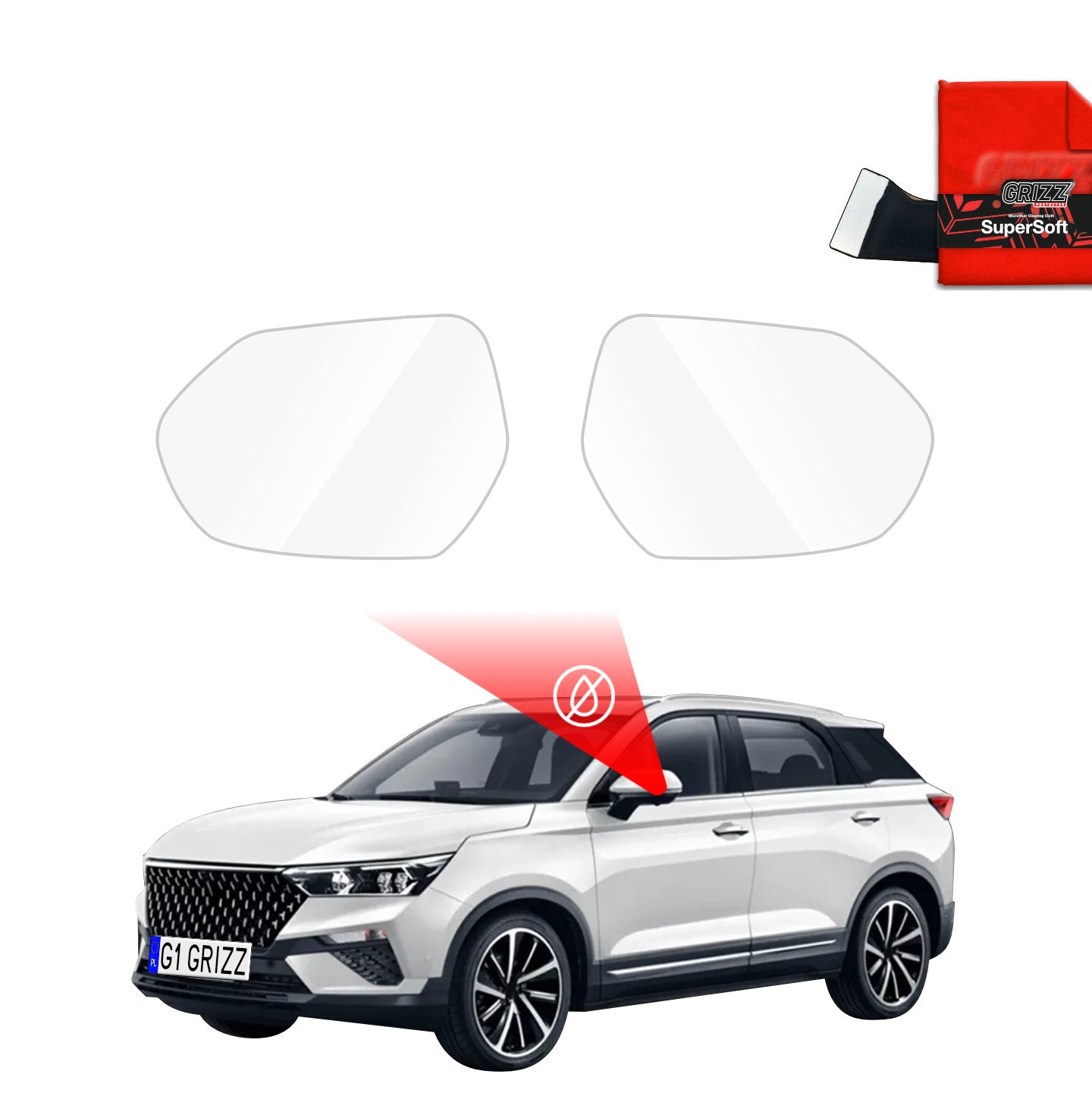 Rain protection film for exterior mirrors