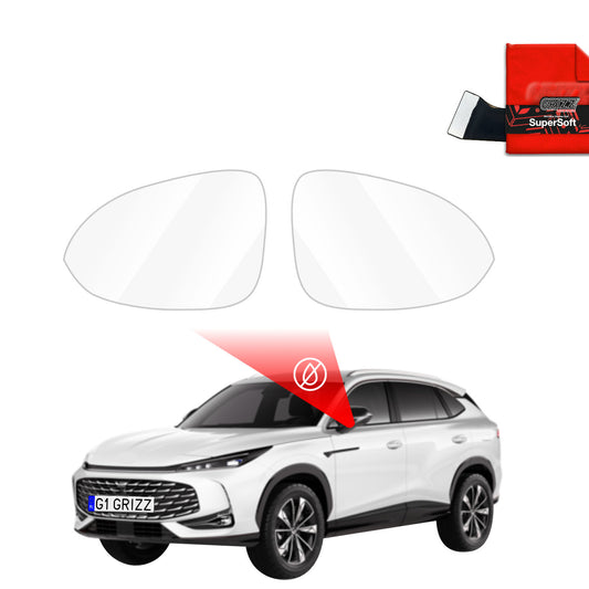 Rain protection film for exterior mirrors