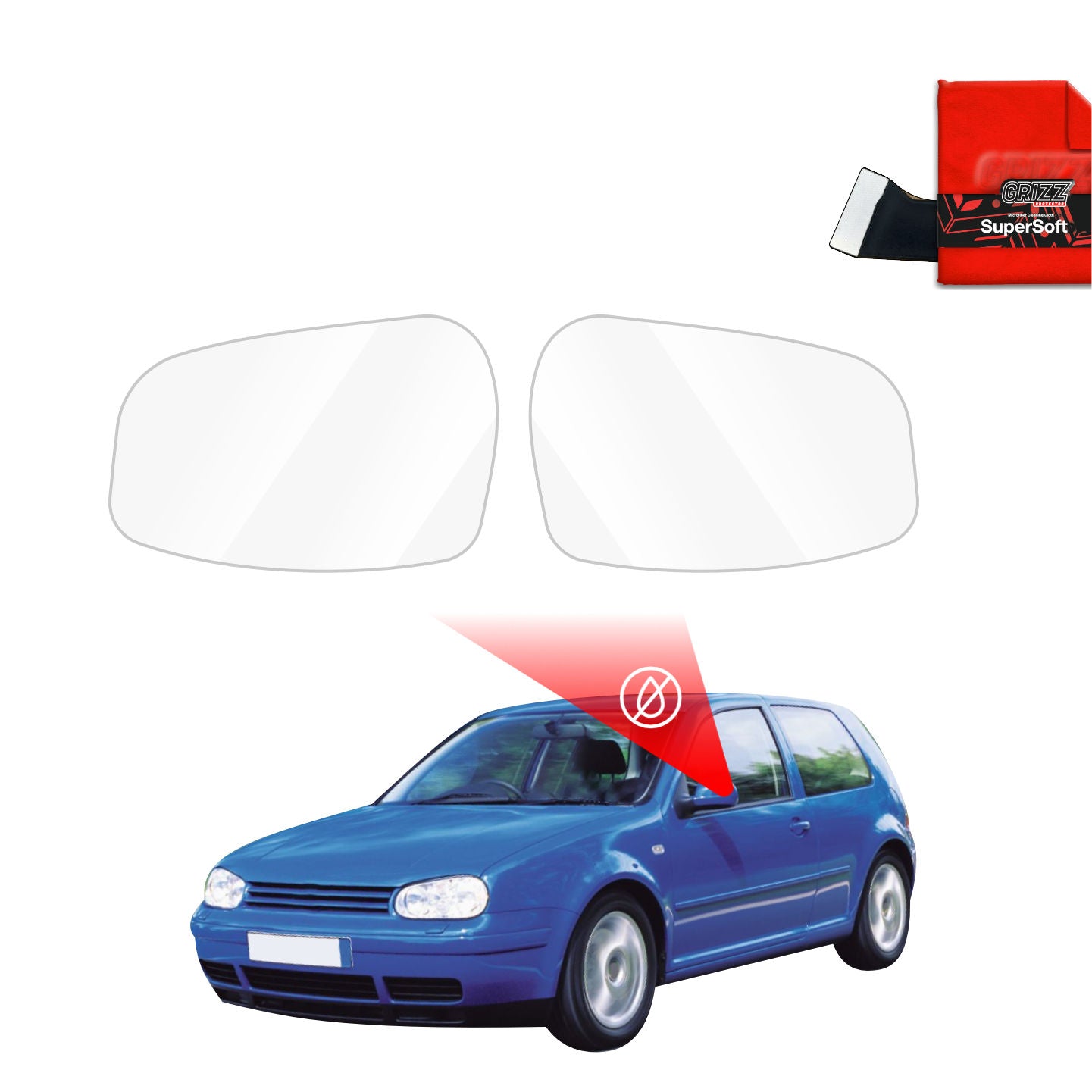 Rain protection film for exterior mirrors