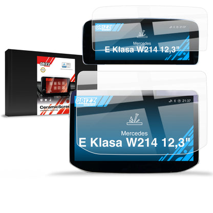 2in1 Displayschutzfolie für Mercedes E Klasse W214 Widescreen (2023-2026) Navi Folie, Kratzfest, Klar