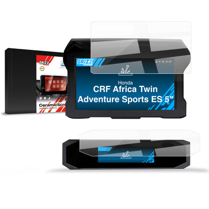 2in1 Displayschutzfolie für Honda CRF1100L Africa Twin Adventure Sports ES 5" (2020-2026) Navi Folie, Kratzfest, Klar