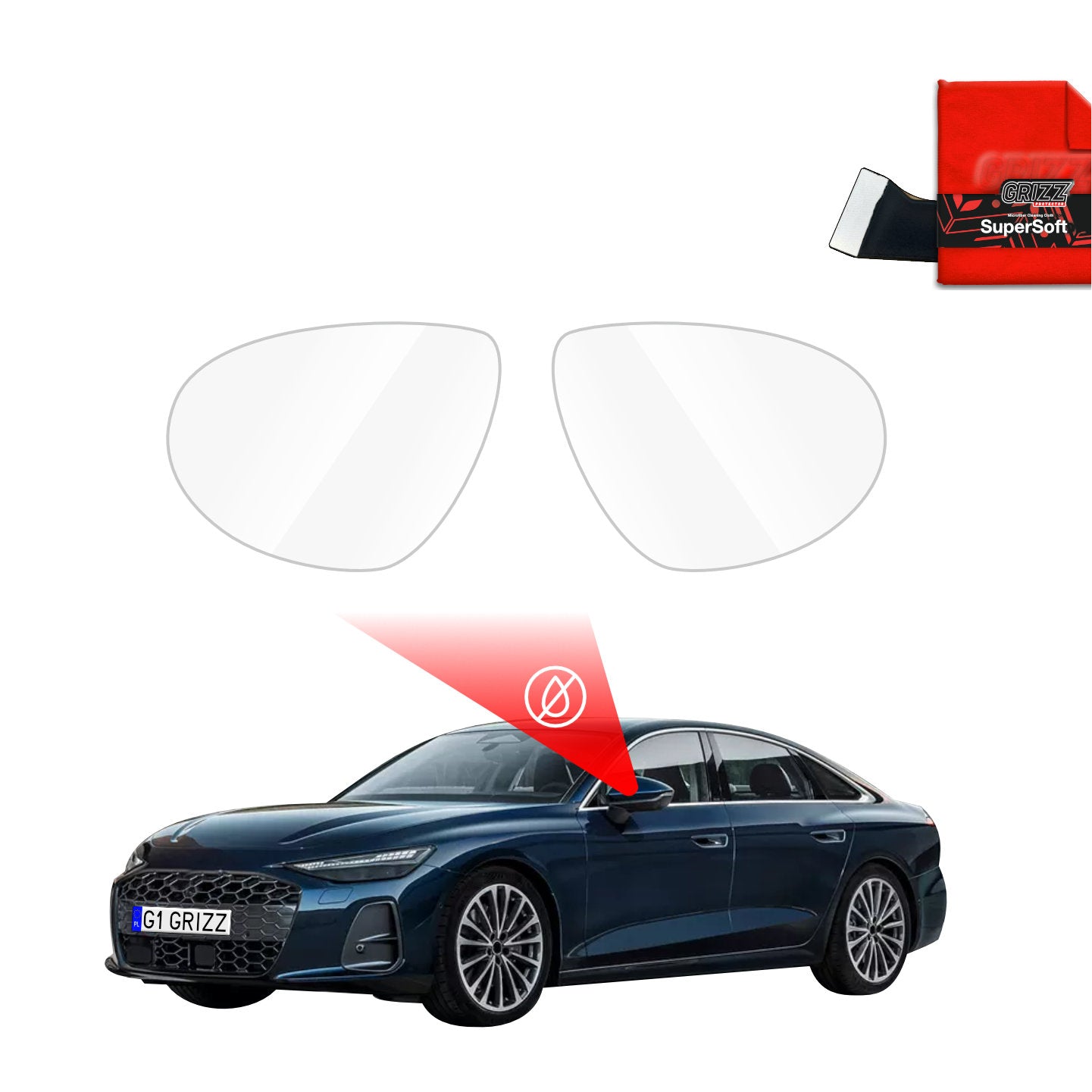 Rain protection film for exterior mirrors