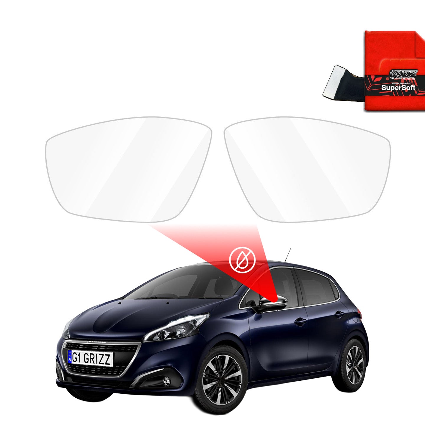 Rain protection film for exterior mirrors