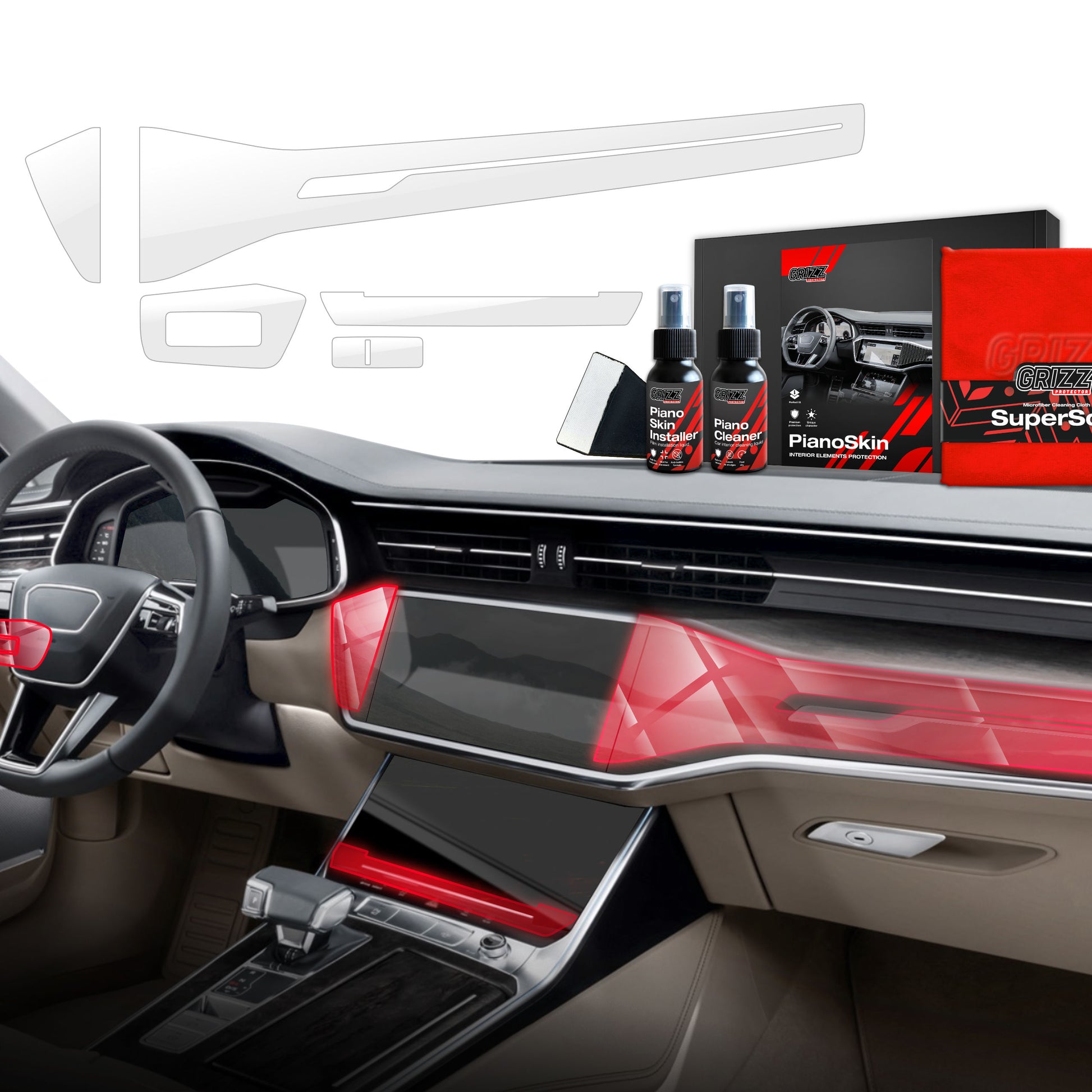 Scratch-resistant film for automotive interior elements