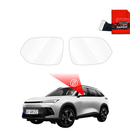 Rain protection film for exterior mirrors