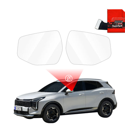 Rain protection film for exterior mirrors