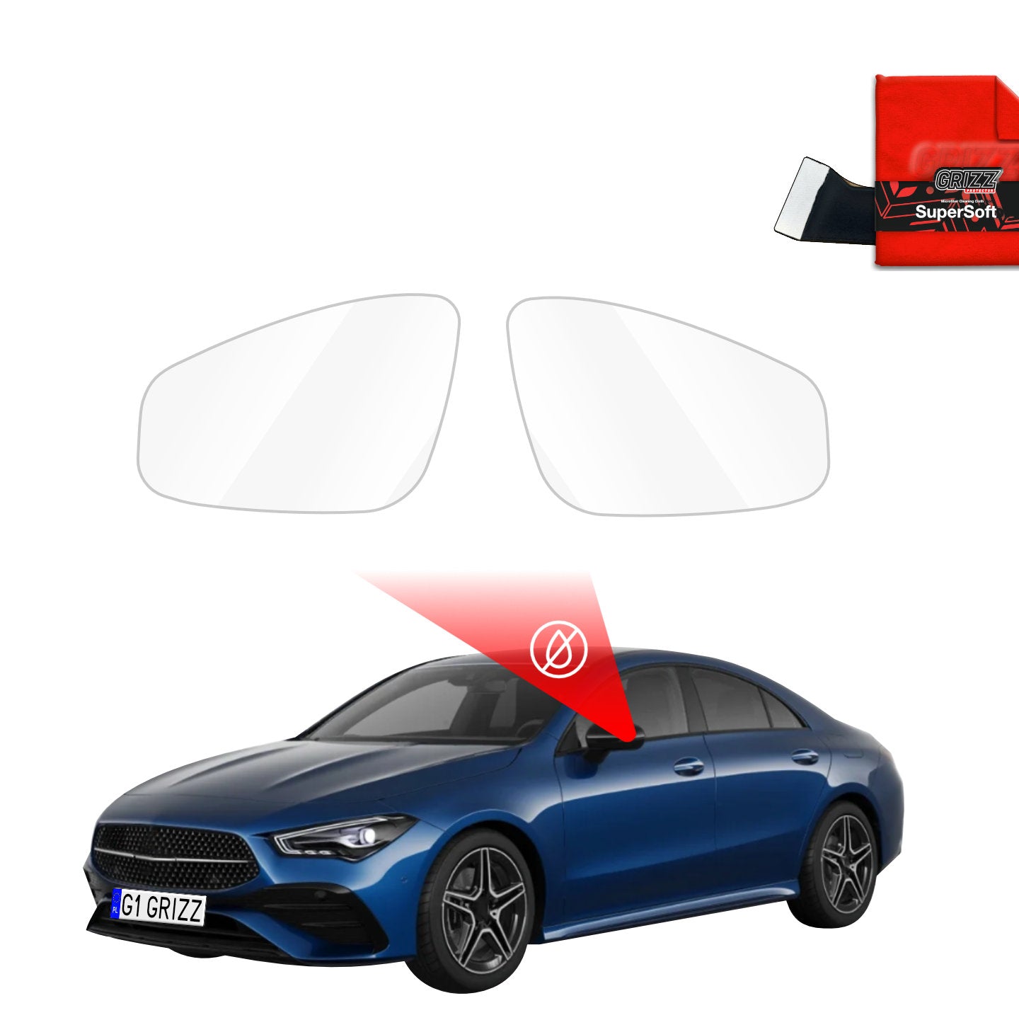 Rain protection film for exterior mirrors