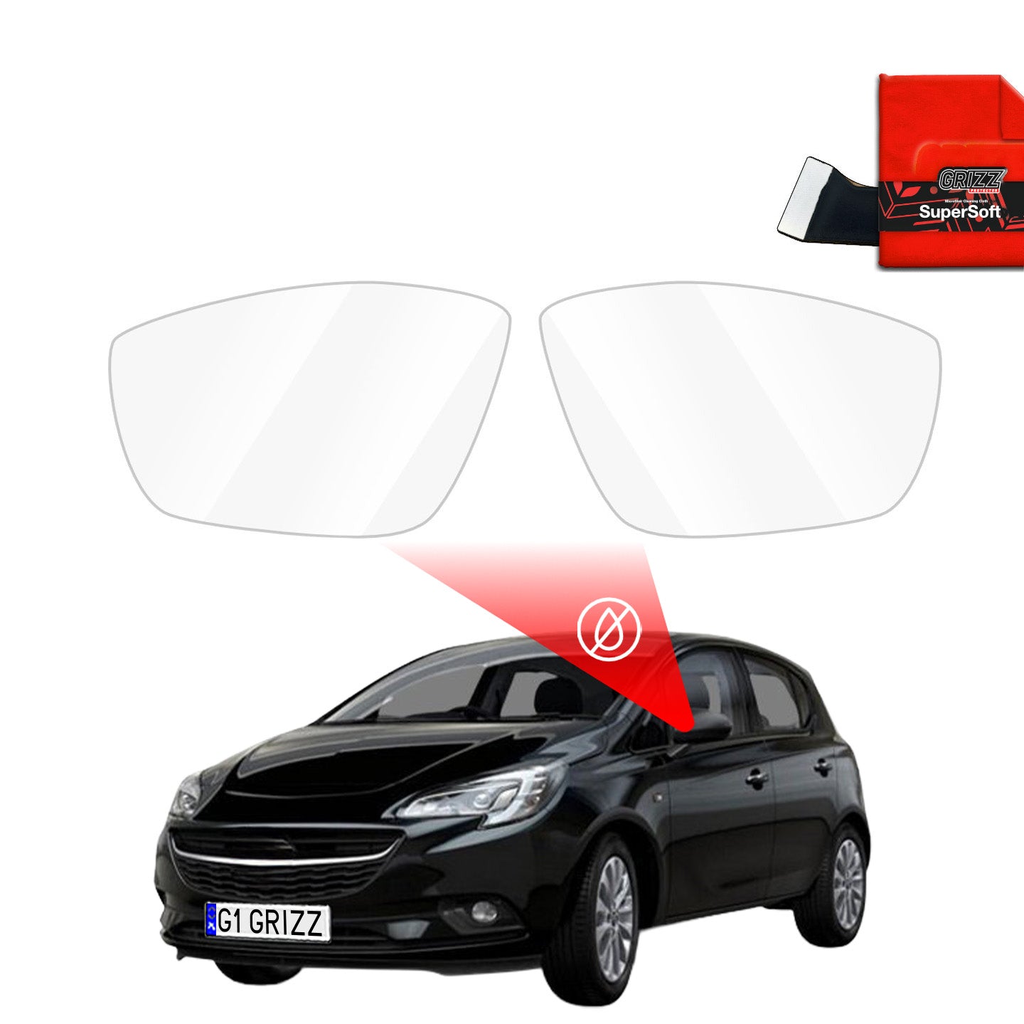 Rain protection film for exterior mirrors