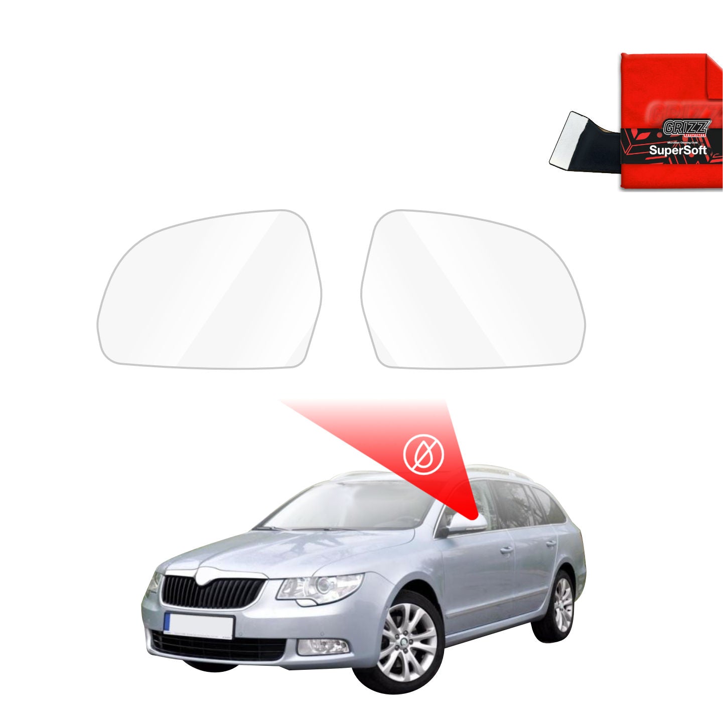 Rain protection film for exterior mirrors