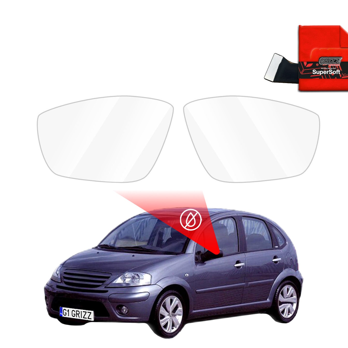 Rain protection film for exterior mirrors