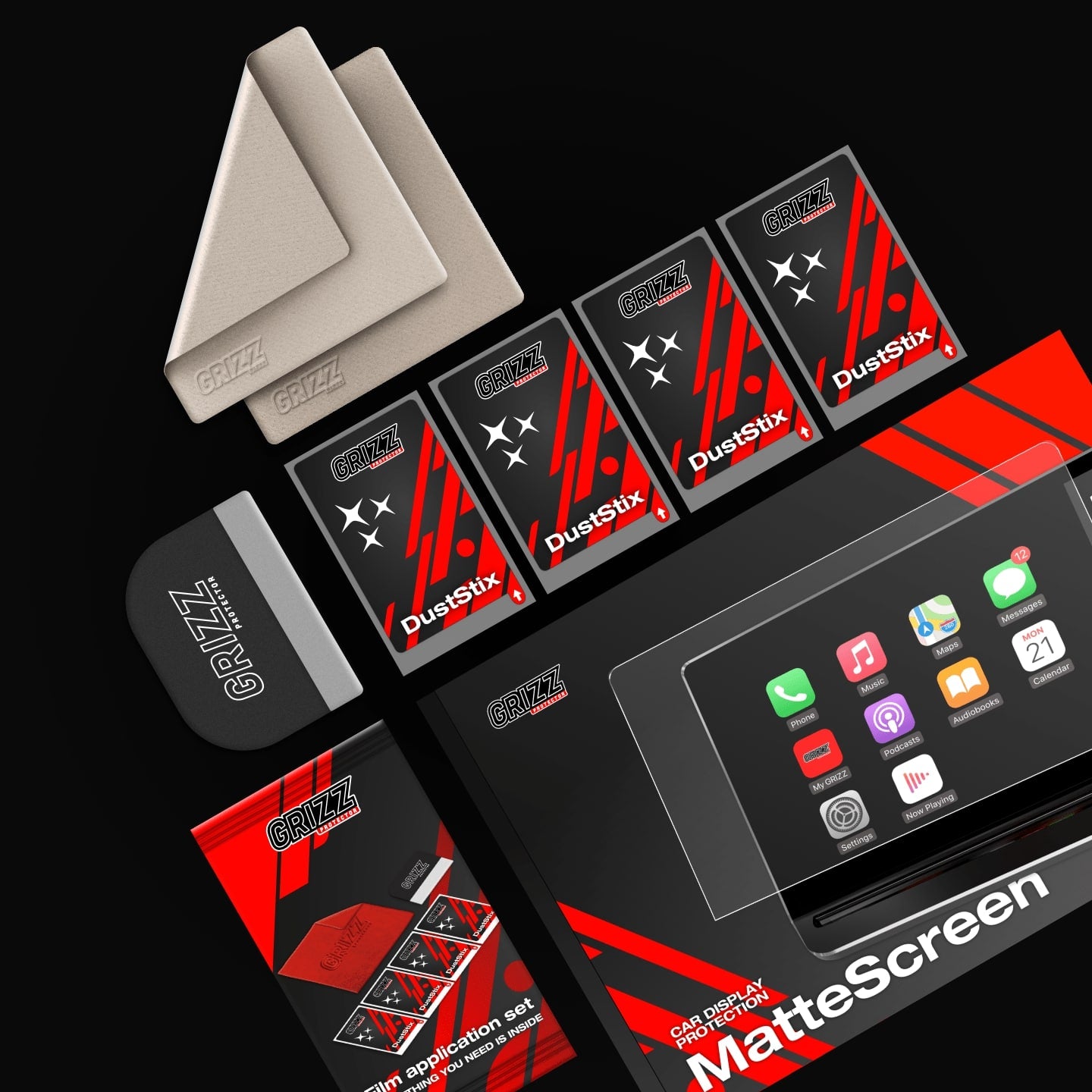 Anti-fingerprint screen protector for car touchscreen - examples