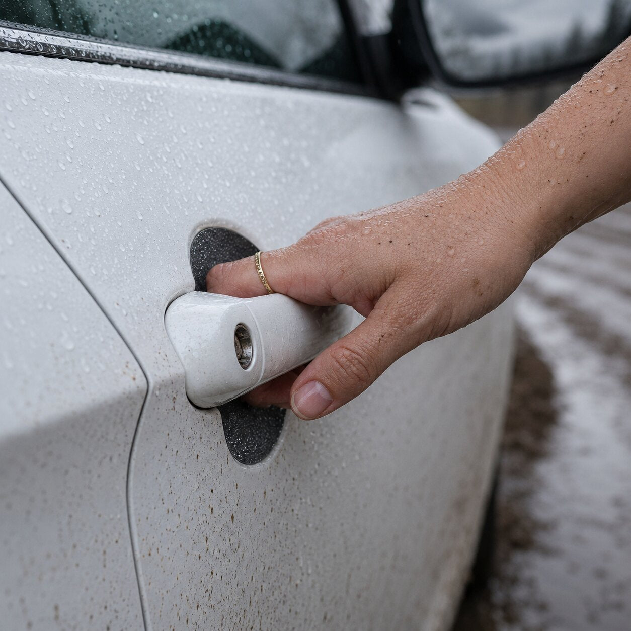 4in1 White technical coating for door handle recesses - Peugeot Partner (2018-2026)