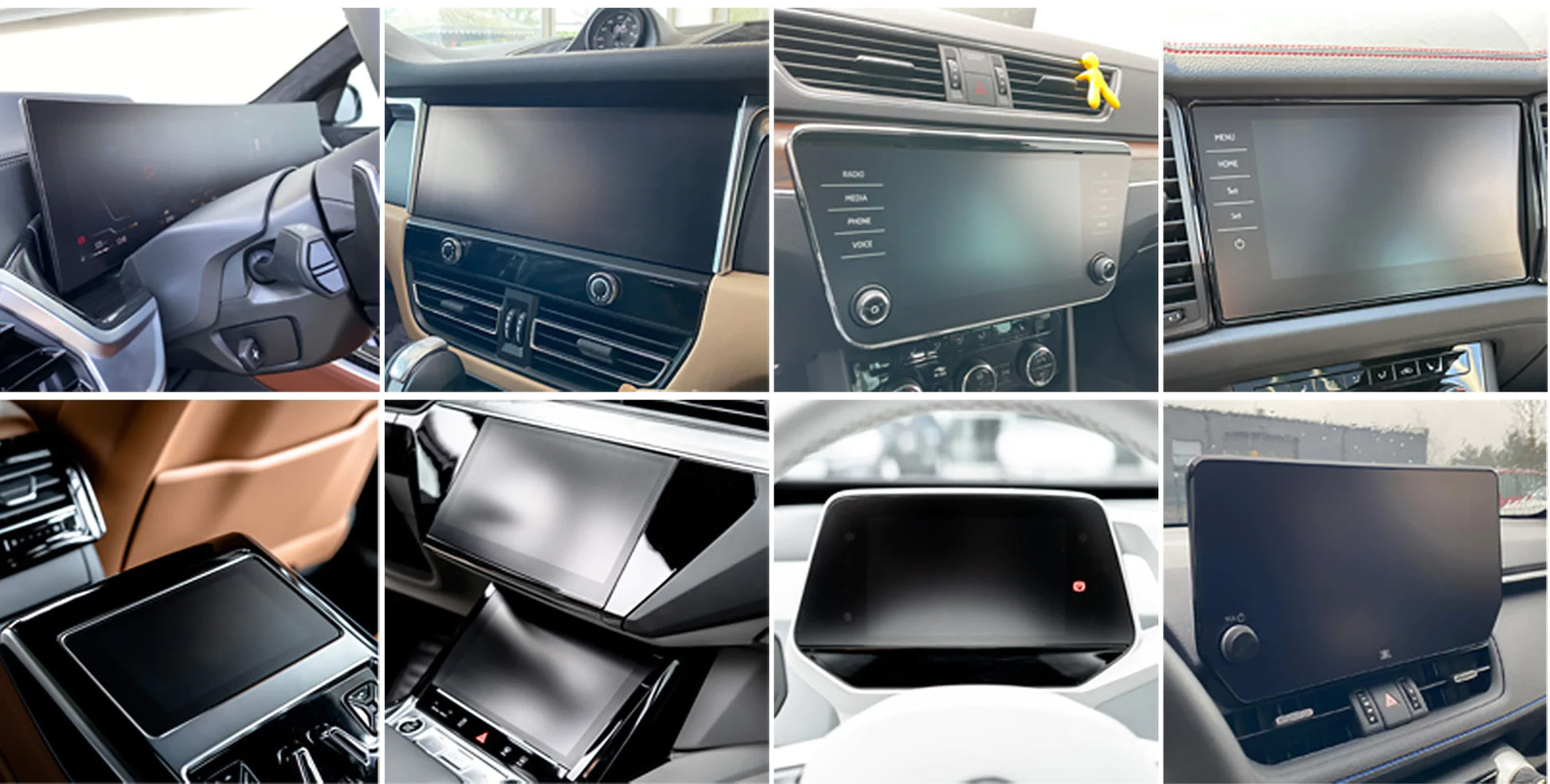 Anti-fingerprint screen protector for car touchscreen - examples